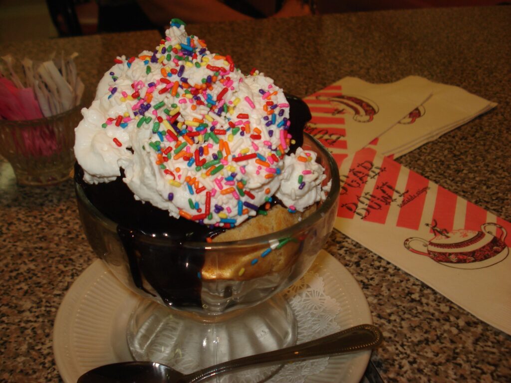 Ice cream sundae with sprinkles
